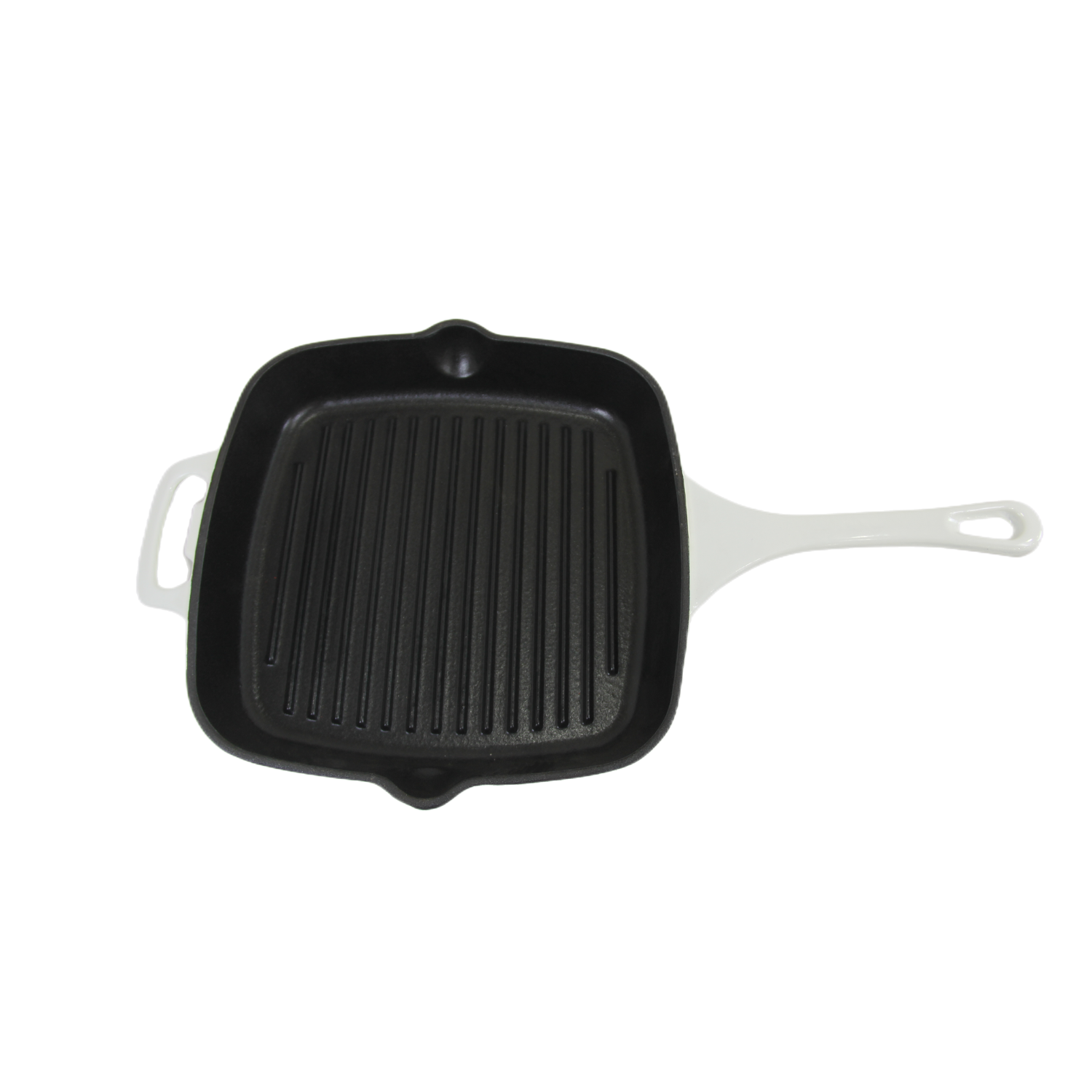 Signature Square Enameled Cast Iron Grill Pan with Helper Ha